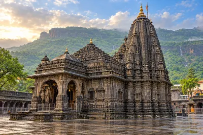 AI illustration inspired by Trimbakeshwar Temple exterior, Trimbakeshwar